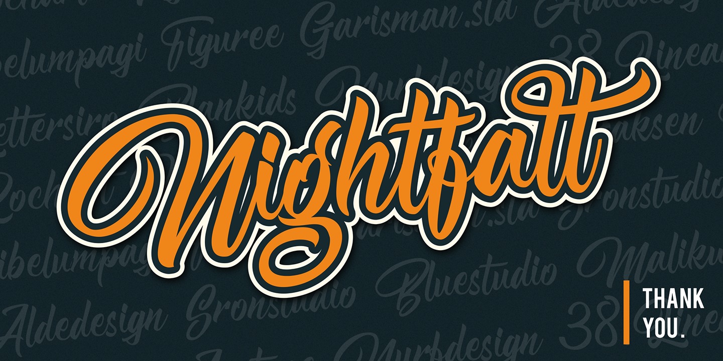 Beispiel einer Nightfall Script-Schriftart #2